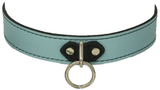 1 Ring Light Blue Leather Collar