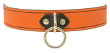 1 Ring Orange Leather Collar