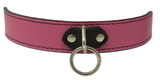 1 Ring Hot Pink Leather Collar