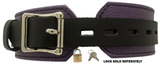 2" Wide Purple/Black Comfort Leather Locking Bondage Collar