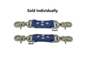 2 Point Cuff Clip Blue Leather Restraint Connector