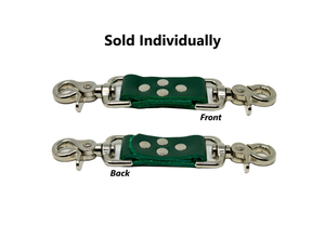 2 Point Cuff Clip Green Leather Restraint Connector