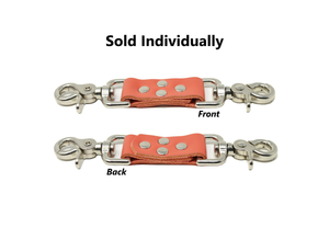 2 Point Cuff Clip Orange Leather Restraint Connector