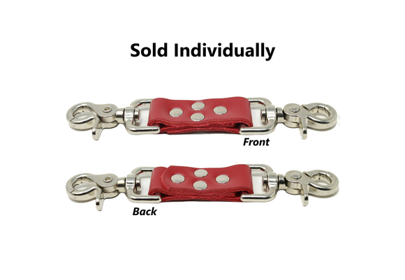 2 Point Cuff Clip Red Leather Restraint Connector