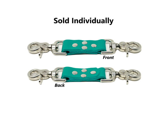 2 Point Cuff Clip Turquoise Leather Restraint Connector