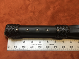 30" Black Leather Tail Whip, Heavy Duty Braided Handle