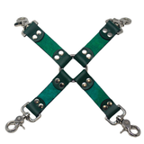 Hog Tie Green Leather 4 Point Cuff Clip Restraint Connector