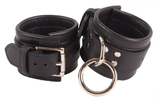 Bondage Kit Black Leather, Blindfold Collar Leash Wrist and Ankle Cuffs