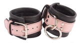 Bondage Kit Light Pink Leather, Blindfold Collar Leash Wrist and Ankle Cuffs