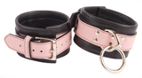 Bondage Kit Light Pink Leather, Blindfold Collar Leash Wrist and Ankle Cuffs