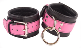 Bondage Kit Pink Leather, Blindfold Collar Leash Wrist and Ankle Cuffs