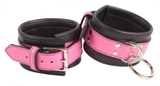 Bondage Kit Pink Leather, Blindfold Collar Leash Wrist and Ankle Cuffs