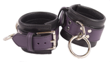 Bondage Kit Purple Leather, Blindfold Collar Leash Wrist and Ankle Cuffs