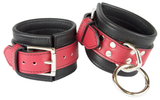 Bondage Kit Red Leather, Blindfold Collar Leash Wrist and Ankle Cuffs