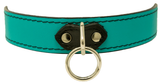 Bondage Kit Turquoise Leather, Blindfold Collar Leash Wrist and Ankle Cuffs