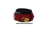 Locking Post Ankle Cuffs Premium Heavy Duty Red Leather