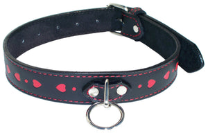 black collar with hearts