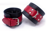 RED/BLACK LIGHT WEIGHT LEATHER ANKEL CUFFS