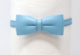 LEATHER BOW TIE - BABY BLUE