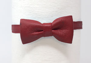 LEATHER BOWTIE - RED