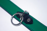 1 Ring Green Leather Collar