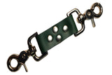 2 Point Cuff Clip Green Leather Restraint Connector