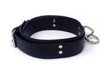 1.5 " DOUBLE STRAP BLACK ROLLED LEATHER COLLAR