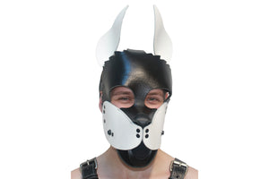 Puppy Leather Hood - "Pixel"