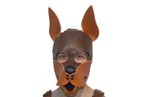 Puppy Leather Hood - "Scruffy"