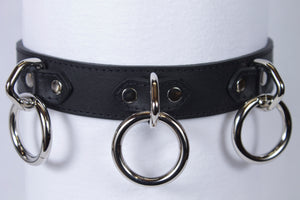 3 Ring Black Collar